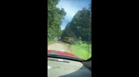 Pothole Put Bus In Ditch