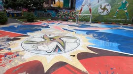 Walk around this awesome hidden graffiti street art park with a GoPro in Bangkok, Thailand