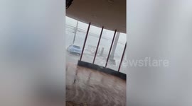 Tropical storm slams into fast food restaurant in Thailand