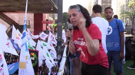 On Student Day Protests call for the repeal of the New High School in Sao Paulo, Brazil