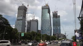 Huge new skyscraper development in the centre of Bangkok, Thailand