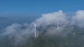 Mountaintop Wind Power Generation in Yichun, China