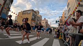 Dancers parade through Tokushima streets during Japanese festival