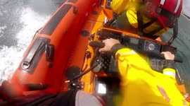 Lifeboat crew rescue windsurfer stranded off Northumberland, UK amid strong winds