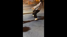 Gravity's playful trick: seesaw balancing adventure takes an unexpected tumble