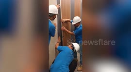Embarrassed mother stuck inside shopping mall toilet rescued