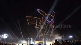 Hundreds of drones form Pikachu at Pokemon World Championships in Japan
