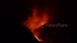 Intense fiery display as erupting Mount Etna forces Catania airport to close