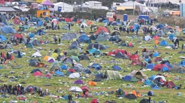 Litter and abandoned tents cover fields as thousands depart Boardmasters festival