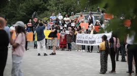 Dozens of Afghan rally in Toronto, Canada to advocate for rights of women in Afghanistan