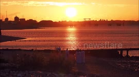 Stunning sunset for religious beach ceremony in Kent, UK