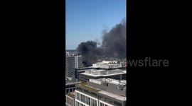 US: Fire Erupts At Encampment On Mercer Street In Seattle, WA 2