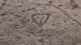 Fixed zoom shooting of rock paintings in Helanshan Rock Painting Site Park, Yinchuan City, Ningxia Hui Autonomous Region.