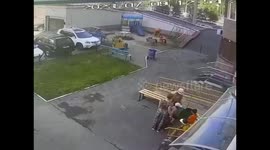 Shocking video shows woman aggressively hitting young children in dispute over toys