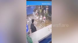 Rampaging hotel guests throw furniture into pool at resort in the Philippines