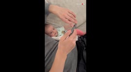 Two-month-old baby's precious reaction to seeing herself on video for first time