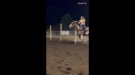 Horse rider falls off during a barrel race in Visalia County, California *Hilarious Fail*