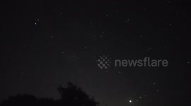 Perseid meteor shower lights up night sky above Devon with lots of shooting stars.