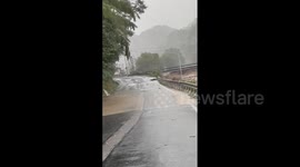 Japan: Rivers Swell As Typhoon Lan Brings Torrential Rain 5