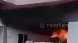 Drunk German burns down his family home when wife runs away