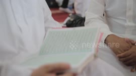 Palestinians read the holy Quran during one session an initiative of Dar Al quran and Sunnah, in Gaza, Palestine
