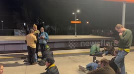 Trains never arrive for many trying to get home after England vs Australia game in Sydney, Australia