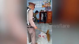 Snake caught hiding in family's bedroom wardrobe