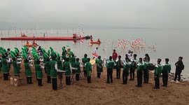 Celebrate Independence Day In Singkarak Lake, West Sumatra, Indonesia, on Augustus 17, 2023.