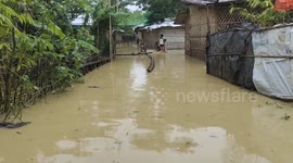 Rohingya Refugee Camp flooding in 06 August 23.