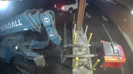 Thieves steal ATm using forklift but drop it in traffic in California