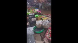Floodwater flooded the whole market due to heavy rain in northern Vietnam.