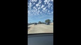 Motorcycle Fails To Wheelie On Freeway