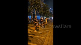 People Play Drums at The Protest Against Judicial Overhaul in Tel Aviv, Israel
