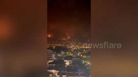 Video shows wildfires near the town of Arafo in Tenerife