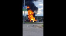 Fireball Engulfs Tanker After Train Collision