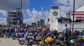 'Ride for Freedom' convoy with Stop ULEZ bikers take off from North Circular