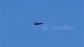 Red Arrows and RAF Typhoon spotted over Kent, UK