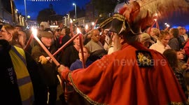 Hundreds take part in the annual Bridport Carnival Torchlight procession in Dorset