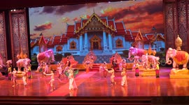 An amazing colourful show on a lavish setting depicting Thai life and culture, with music and dancers in beautiful costumes.
