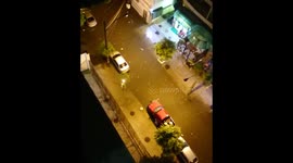 Flooding on the streets of Rio de Janeiro, Brazil