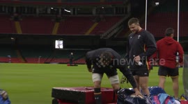 Welsh Captain Sam Warburton training