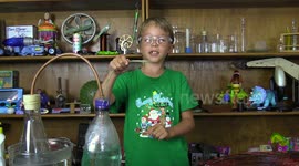 Samuel blows hydrogen bubbles