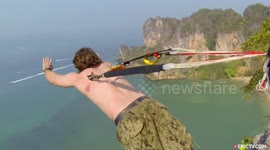 Gruesome, Incredible BASE Jump With Parachute PIERCED Into Flesh