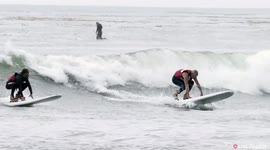 These guys can surf while wearing roller skates