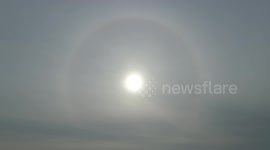 Drone captures sun halo over New Jersey