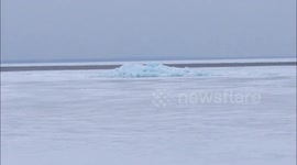 Blue Ice Stacking up, Lake Simcoe, Southern Ontario, Canada #BlueIce