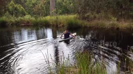 Mum sinks the canoe!