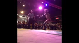 Wrestler evades an