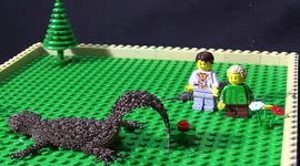 Scientist makes Lego film with real bugs and lizards to teach kids