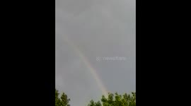 Beautiful Rainbow on dark clouds Weather